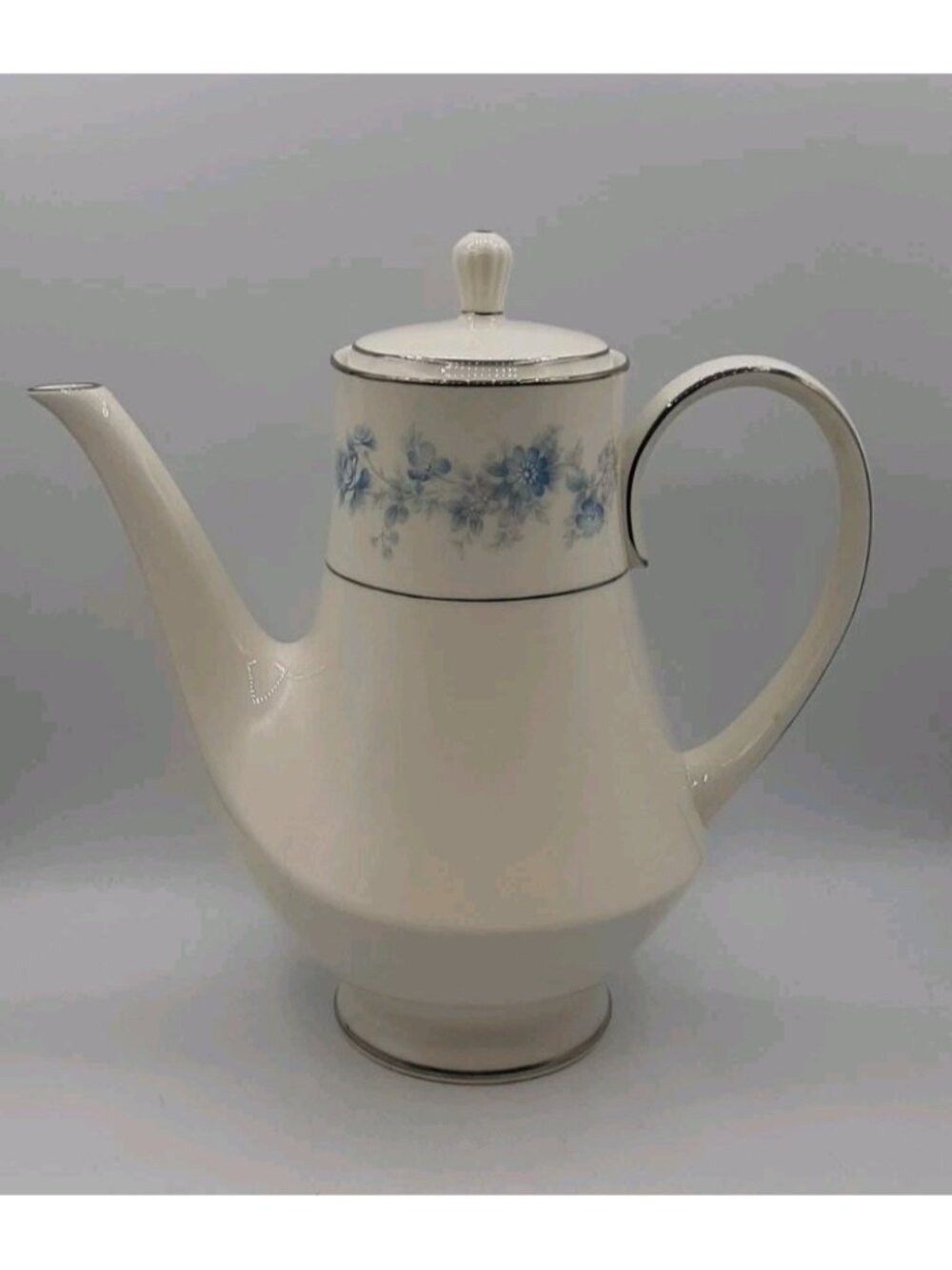 Noritake Splendor 7235 Floral Coffee Pot Lid Blue Floral Platinum Trim Like New